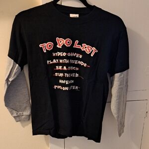 Cygnus Boy's  Size (M) Black and Gray To-Do List Shirt